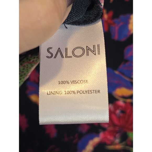 SALONI Lea Gathered Floral-Print Crepe De Chine Mini Wrap Dress | 2 Cottagecore - Picture 14 of 16